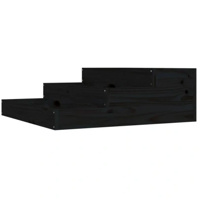 Image of vidaXL Planter Black 78x78x27 cm Solid Wood Pine