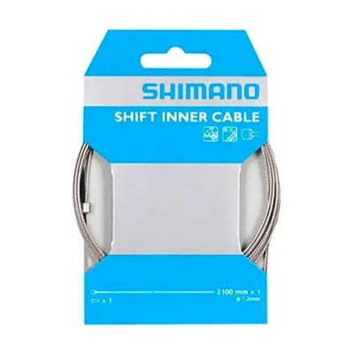 Image of Shimano Gear Inner Wire Y60098070 Standard 1 2 x 2100mm, silver, 13cm UK