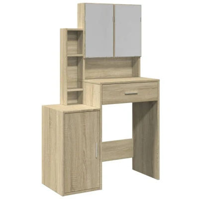 Image of vidaXL Dressing Table with Cabinet Sonoma Oak 80x35x132 cm