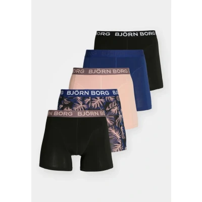 Image of Bjorn Borg Boxers Cotton Stretch 5 Pack Blue Pink Black Dark Multicolour size L