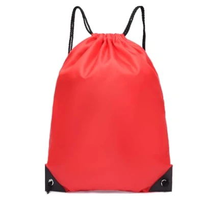 Image of Kono Drawstring Gym Bags Unisex Sports Backpack Swimming Bag Large PE Lightweight Daypack for Hiking, Gym, Travel, Beach (Red)