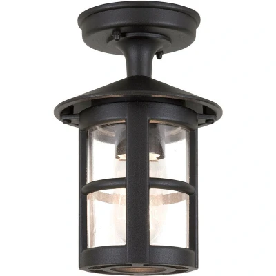 Image of Hereford 1 Light Outdoor Flush Lantern Black IP43, E27