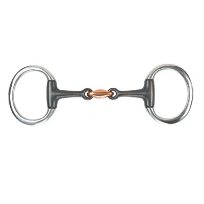 Image of Shires Sweet Iron Lozenge Flat Ring Eggbutt Bit in Black UK 5 1/2&quot;,