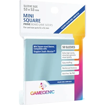 Image of GAMEGEN!C Prime Mini Square Sized Sleeves 53 x mm (50), Clear Colour (GGS10047ML)