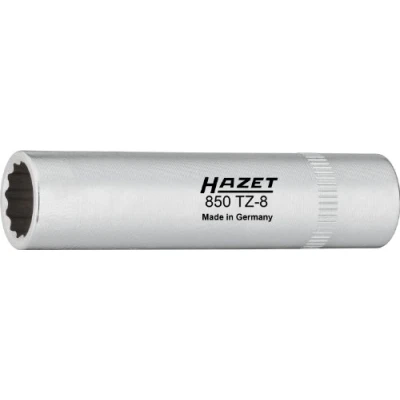 Image of 545112, ASE46830200000, VAS262001 Socket HAZET 850TZ 8 DIN3124, ISO2725 1 Chrome Vanadium Steel Knurled