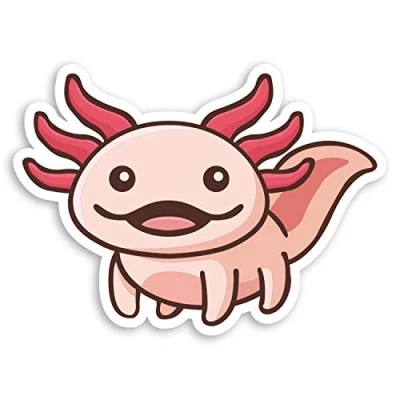 Image of 2 x 10cm Cute Pink Axolotl Vinyl Stickers Cartoon Fish Laptop Sticker #34084 (10cm Wide)