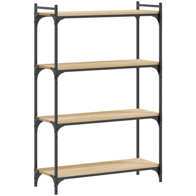 Image of vidaXL Bookcase 4 Tier Sonoma Oak 80x30x120 cm Engineered Wood