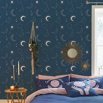 Image of Sassy B Cosmic Babe Wallpaper Navy Blue