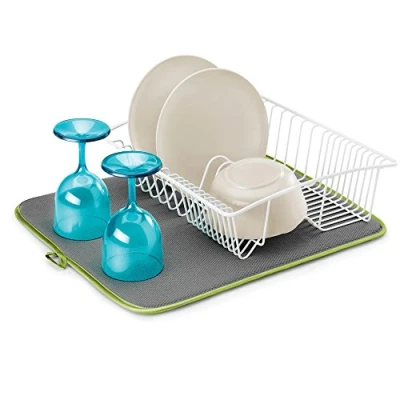 Image of Metaltex Softex Drying Mat, Outer: 100% Polyester, Green/Grey, 40 x 45 1 cm