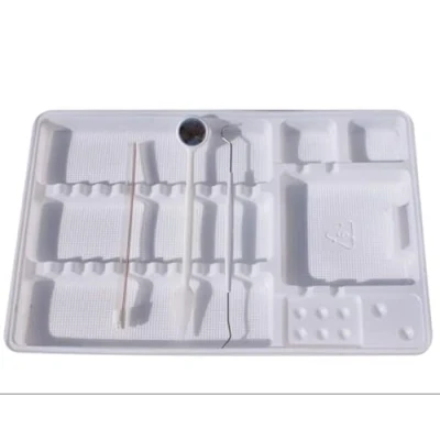 Image of Disposable Plastic Dental Tray, Instrument Tray 284x183x17mm. Ideal for Dental, Beauty, Microblading, Tattooist, Podiatry. Pre moulded 50 per pack