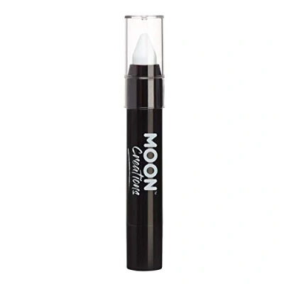 Image of Moon Creations Face Paint Stick Body Crayons White 3.2g Sweat Proof &amp; Water Resistant Cruelty Free, Made in UK For Kids, Adults, Fancy Dress, Festivals, Halloween
