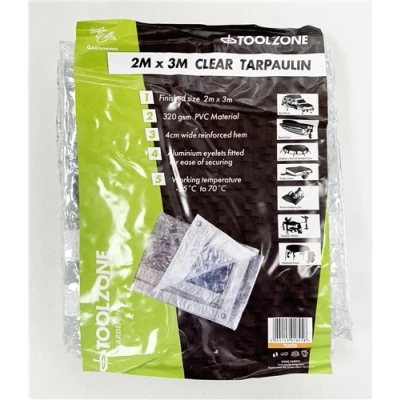 Image of Toolzone 2 x 3m Clear PVC Tarpaulin