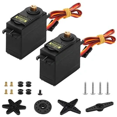Image of yusvwkj 2 PCS MG995 Servo Motor Control Angle 180Metal Gear Waterproof Digital High Speed Torque for RC Airplane Helicopter Mechanical Arm Car