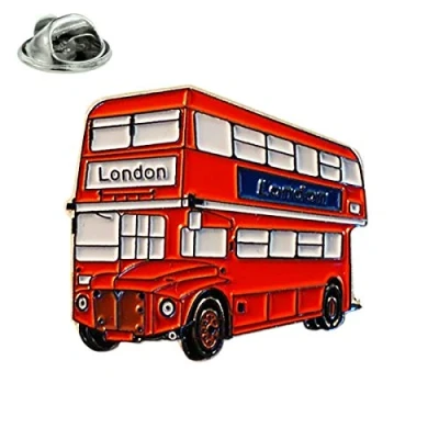 Image of London Red Bus Metal Enamelled Pin Badge Lapel XJKB5 57