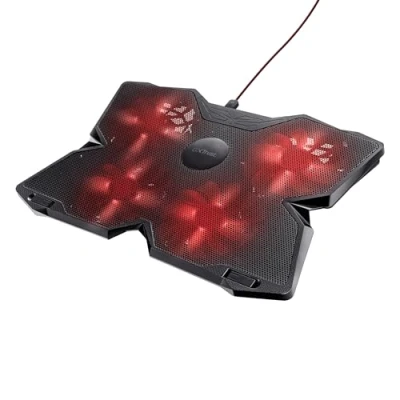 Image of Trust Gaming GXT 278 Yozu Laptop Cooling Stand, Cooler for 17.3 inch Laptops, Height Adjustable 4 Illuminated Fans, Fan Speed Black