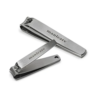 Image of Manicare Premium Nail Clippers, Pack Of 2, Stainless Steel Small And Medium Clippers For Precisie Trimming Toenails Fingernails, Professional Blade, Durable, Perfect Manicures Pedicure