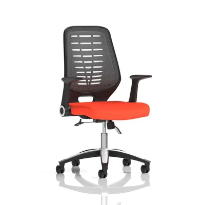 Image of Relay Task Operator Chair Bespoke Colour Silver Back Tabasco Orange