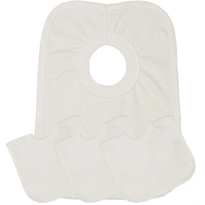 Image of BabyPrem Baby Bibs Pack of 4 Popover Cotton Feeding Weaning Dribble White