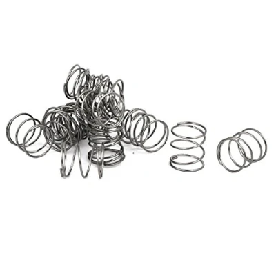 Image of sourcingmap Compression Spring,304 Stainless Steel,14mm OD,0.8mm Wire Size,15mm Free Length,Silver Tone,20Pcs