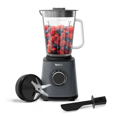 Image of PerfectMix High Speed Blender, Glass Jar, Soups, Smoothies, Sauces, Dips, 1200W, Save Time Powelix Blades Technology, Grey, Java Pepper