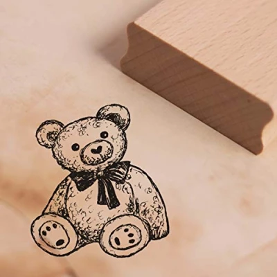 Image of Stamp Cute Teddy Bear Design Approx. 34 x 38 mm