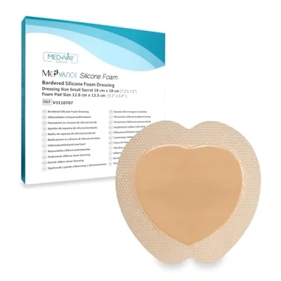Image of MedVance TM Silicone Bordered Adhesive Foam Dressing Sacral Size 17.5 cm x Box of 5 dressings