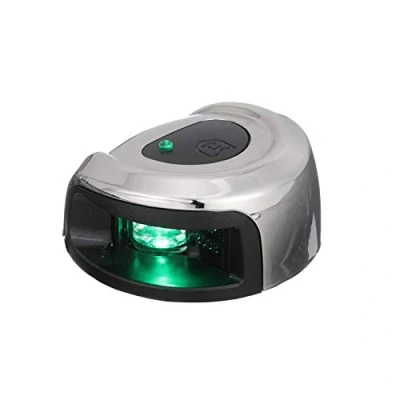 Image of attwood NV2012SSG 7 Deck Mount Round Sidelights Starboard, Stainless Steel, Silver, One size