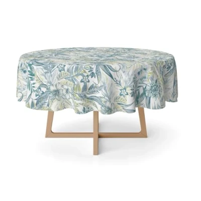 Image of Martina Home Blue Danube Resin Tablecloth 140cm Round