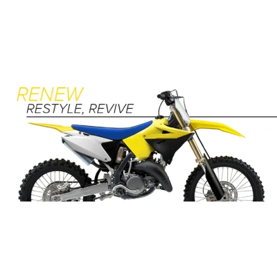 Image of Polisport Suzuki Plastic Kit RM 125 250 2001 2008 Restyle, Oem Yellow Motocross4u