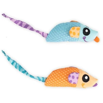Image of Petstages Catnip Chew Mice Dental Health Cat Toy 2 Pack