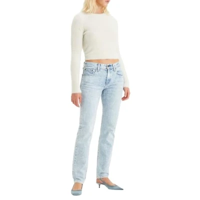 Image of Levi&#039;s Middy Straight leg jeans lightblue denim, Women&#039;s, Size: 24x29, Light blue denim