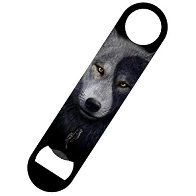 Image of Spiral Wolf Chi Bar Blade Bottle Opener Black 18x4cm