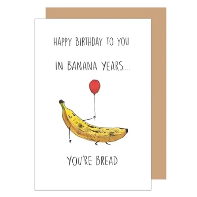 Image of Edition Seidel Premium Birthday Card with Envelope. Greeting Saying Billet Man Woman Banana Funny Humour (G3579 SW024)