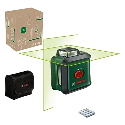 Image of Bosch cross line laser UniversalLevel 360 (vertical + horizontal lines incl. for alignment throughout the entire room, in E Commerce cardboard box)