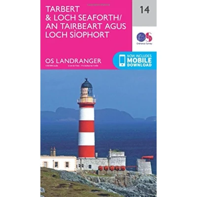 Image of Tarbert &amp; Loch Seaforth / An Tairbeart Agus Sìophort Map Ordnance Survey OS Landranger 14 Scotland Walks Cycling Days Out Maps Adventure: 014