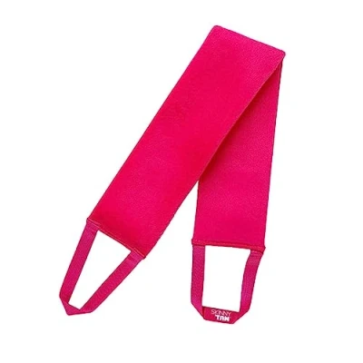 Image of Skinny Tan Fake Back Applicator Dual Sided &amp; Washable Tanning Mitt for Back, Self Streak Free Body Lotions, Moisturisers Mousse Pink