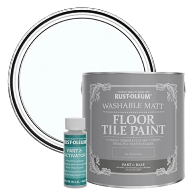 Image of Rust Oleum Blue Washable Matt Floor Tile Paint Icecap 2.5L