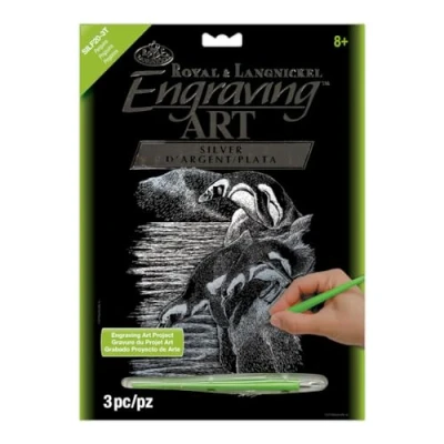 Image of Royal &amp; Langnickel Silver Engraving Art A4 Size Penguins Designed Painting Set