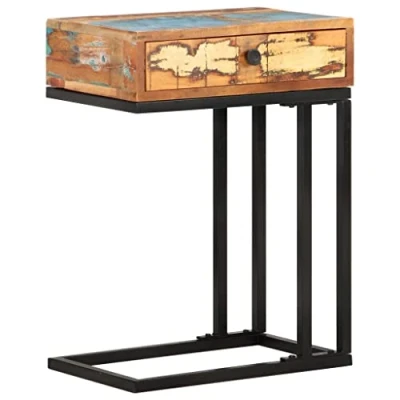 Image of vidaXL U Shaped Side Table 45x30x61 cm Solid Reclaimed Wood