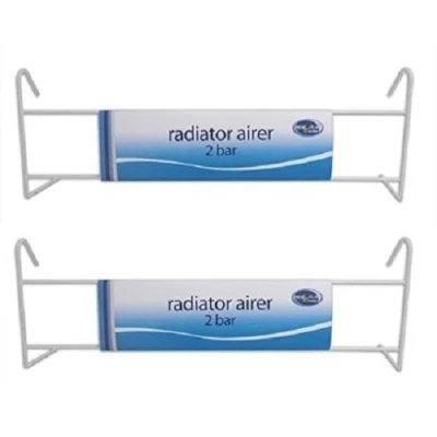 Image of D.I.L 2 x Bar Radiator Airer Drier White Laundry Clothes Bathroom Drying Indoor New