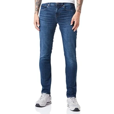Image of 7 For All Mankind Men&#039;s Slimmy Tapered Stretch Tek Explorer Jeans, Dark Blue, 38