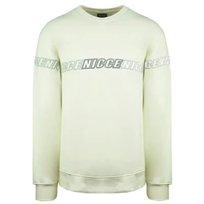 Image of NICCE Mens Long Sleeve RoundNeck Pullover Cream Men Rioja Sweatshirt 204 1 03 04 0011 Cotton Size X Large