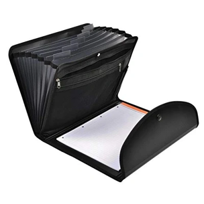 Image of Exacompta Ref 55834E Exactive Conference Folder 25.5 x 33cm in Size, Suitable for A4 Documents, 13 Customisable Tabs, Writing Pad Supplied Black