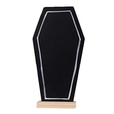 Image of Saddgo Wooden Tombstone Blackboard Chalkboard Message Memo Chalk Board Halloween Decoration Table Supplies Decorations