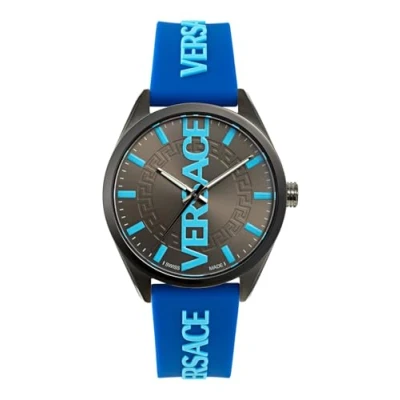 Image of Versace V vertical Mens Blue Watch VE3H00823 Silicone One Size