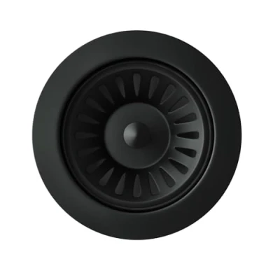 Image of Liquida SW1MB Matt Black Kitchen Sink Basket Strainer Waste