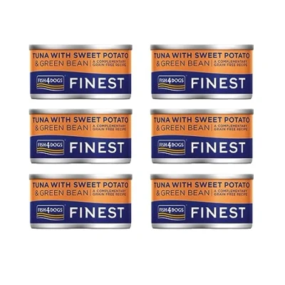 Image of Fish4Dogs Wet dog Food Tins 85g for all breeds (FINEST TUNA WITH SWEET POTATO AND GREEN BEAN)