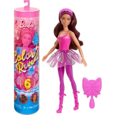 Image of Barbie Color Reveal Doll &amp; Accessories, Ballerina Series, 6 Unboxing Surprises Include Change, Inspired by Balletcore (Styles May Vary, HRK17