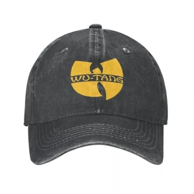 Image of WVVCXCC Baseball Cap Unisex and Fashionable Clan Tangs Wu Music Caps Hip Hop Distressed Washed Hat Retro Outdoor Travel Unstructured Soft Snapback Sports Gifts