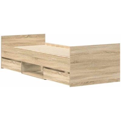 Image of vidaXL Bed Frame without Mattress Sonoma Oak 90x190 cm Single